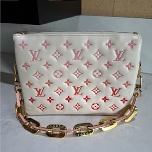 Louis Vuitton Coussin Shoulder Bag PM Cream Multi Lambskin $5100 Authentic COA